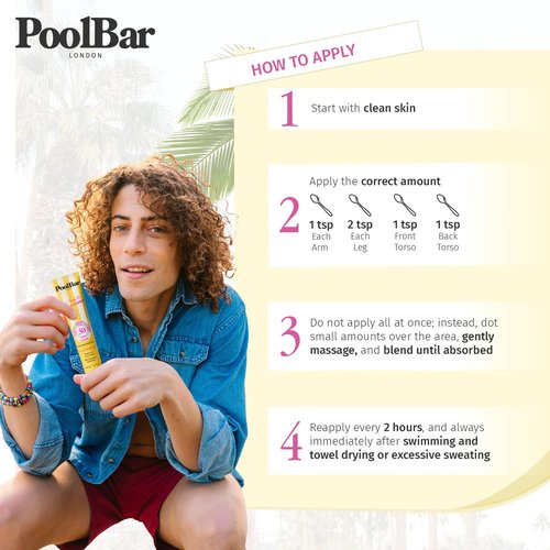 PoolBar SPF 30 Hydrating Mineral Body Sunscreen Cream for Women and Men Skin Care - Coconut Vanilla Scent Sun Care, Vegan and Water Resistant, Broad Spectrum Sunscreen, 140 ml (4.7 Fl. Oz) (Pack of 3)