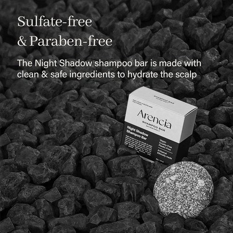 ARENCIA Night Shadow Biotin Shampoo Bar - Regrowth & Darkening for Gray Hair | Strengthening & Volumizing | Vegan, pH Balanced