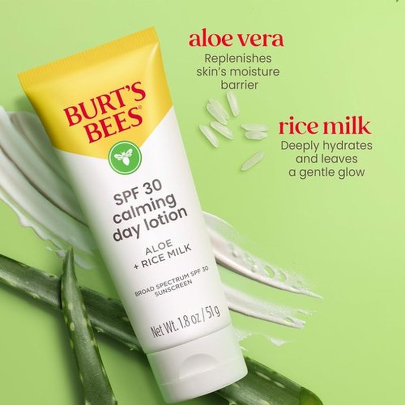 Burt's Bees SPF 30 Calming Face Lotion - Aloe & Rice Milk for Sensitive Skin | 1.8 oz Tube