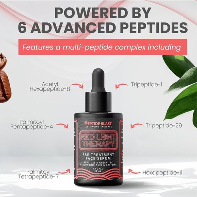 Red Light Therapy Activation Serum - Deep Penetration Technology with Green Tea, Hyaluronic Acid & Peptides | Prepares Skin for Devices, Improves the Look of Fine Lines & Wrinkles – 1 oz