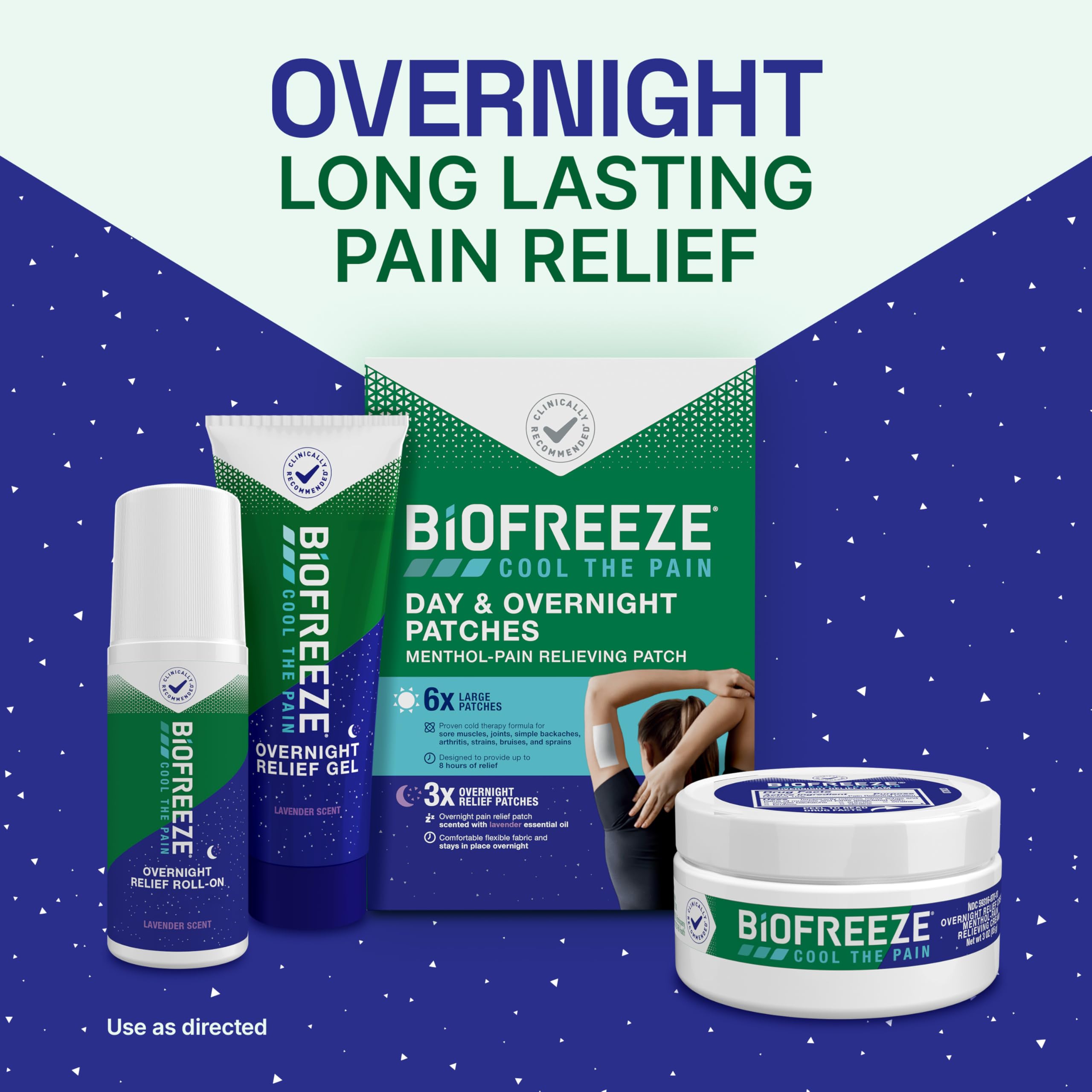 Biofreeze Overnight Gel Pain Relief, Knee & Lower Back Pain Relief, Arthritis Pain Reliever, Neck Pain Relief, Cooling Joint Pain Relief, Lavender Scented Menthol Gel 3 Fl Oz
