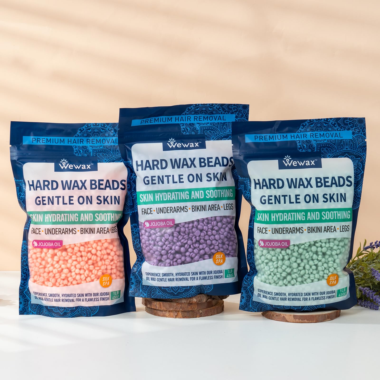 3lb Hard Wax Beads Kit for Hair Removal - WAX ON, HAIR GONE! Wax Beans for Women Men, At Home Brazillian Wax for Coarse Hair, Face, Legs, Arms, All Over Body