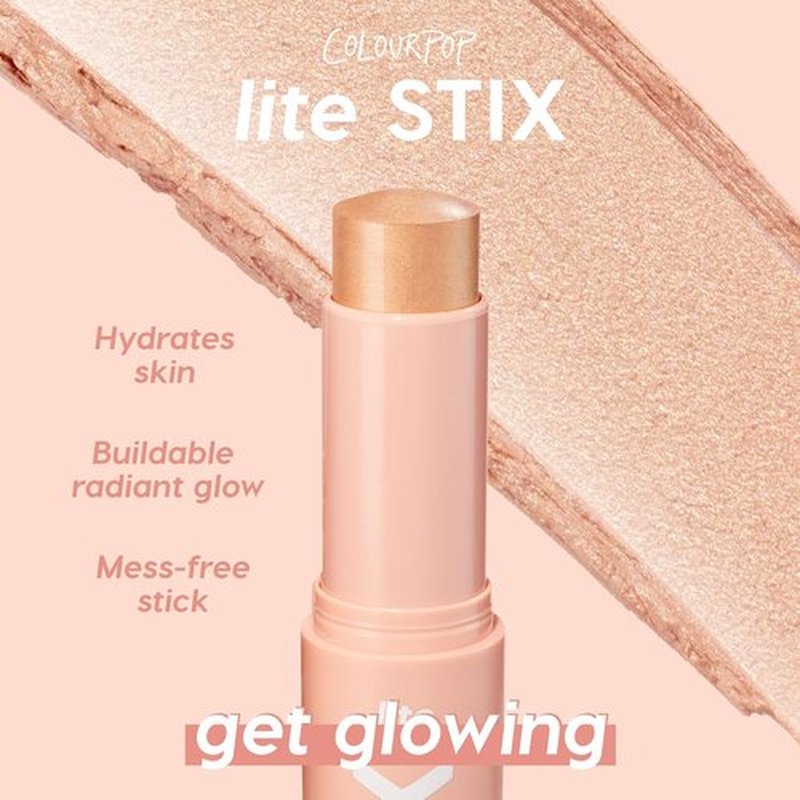 ColourPop Lite Stix Cream Highlighter - Blendable Luminous Makeup for a Dewy Finish - Long-Lasting & Travel-Friendly - Molten Hot (0.33 oz)