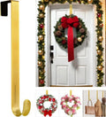 Metal Wreath Hanger - 12" Heavy Duty Over-the-Door Hook for Seasonal Decorations | Gold Finish