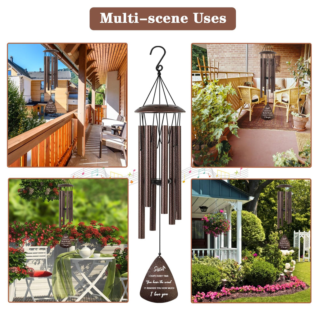 Soopau Sister Gifts, 32" Bronze Wind Chimes Sister Gifts for Women, Gifts for Sister, Sisters Gifts from Sister, Gifts for Sister in Law, Best Sister Ever Gifts