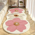 Regine Switzerland Spring Floral Pattern Rug - Soft Non-Slip Bedroom Floor Mat | 47.2" x 15.7" Pink Home Decor