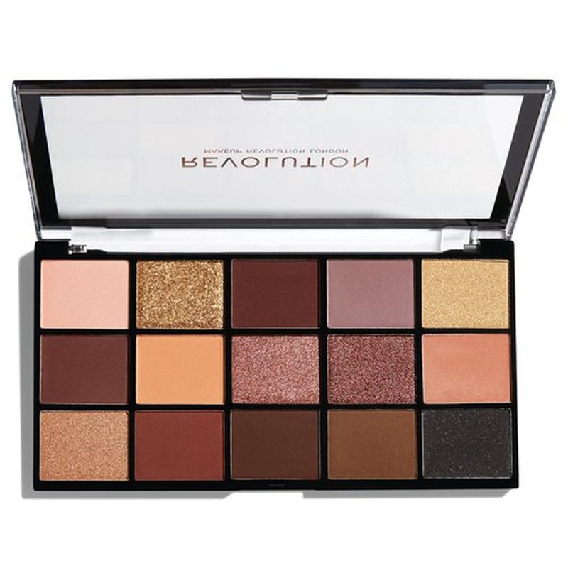 Revolution, Reloaded Shadow Palette, Blendable Matte & Shimmer Finishes, 15 Shades, Velvet Rose, 0.58 oz