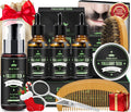 Dad Birthday Gifts,Beard Grooming Kit Includes 3 Scented Beard Oil,Sweet Tobacco Beard Shampoo & Balm, Brush, Comb,Scissors,Cool Men Christmas Stocking Stuffers Gifts for Men Him Boyfriend Husband