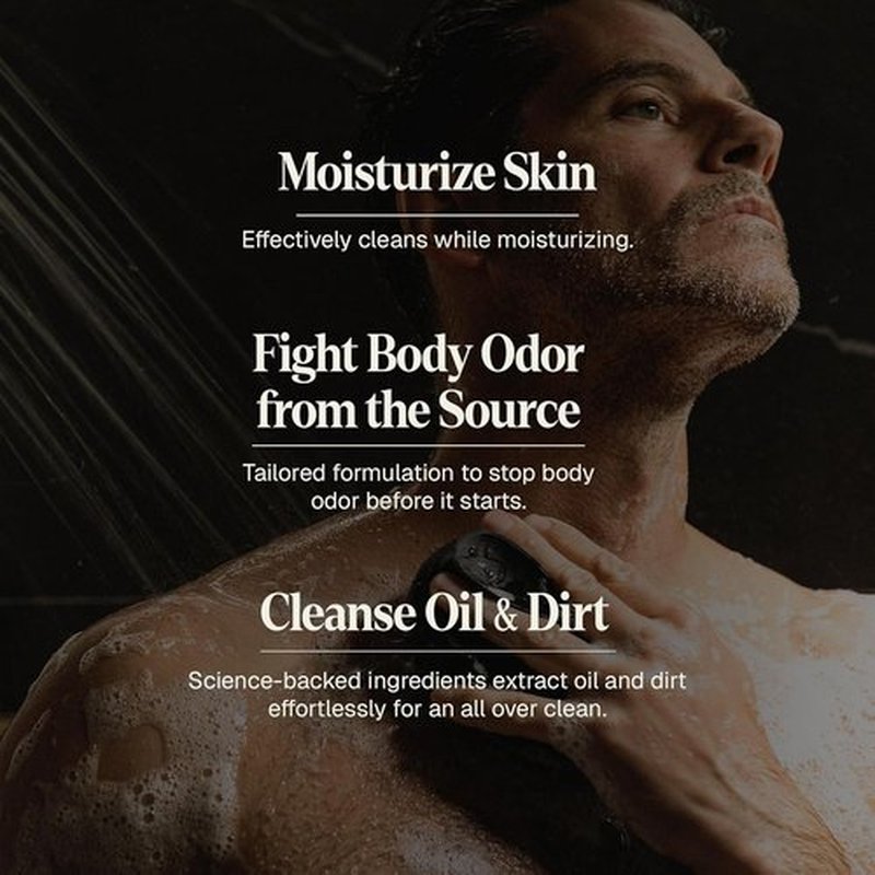 Black Wolf Moisturizing Body Wash - Hydrating Sandalwood Cleanser for Men | Dry & Sensitive Skin Care with Hyaluronic Acid, Aloe Vera & Jojoba Oil