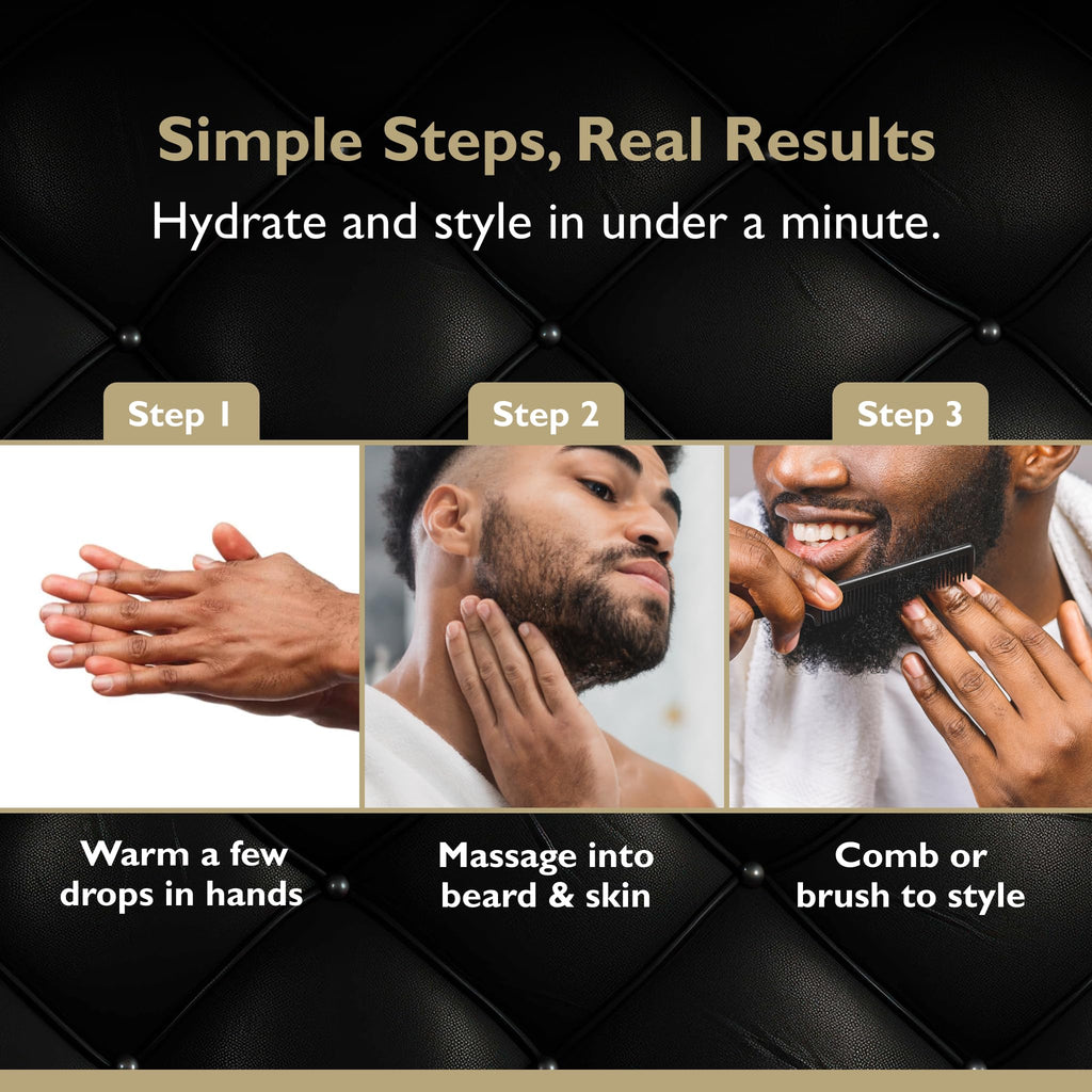 DandyMen Beard Oil for Men – Hydrating Beard Conditioner & Softener with Sweet Almond & Argan Oils – 2 oz, Obsidian Cardamom