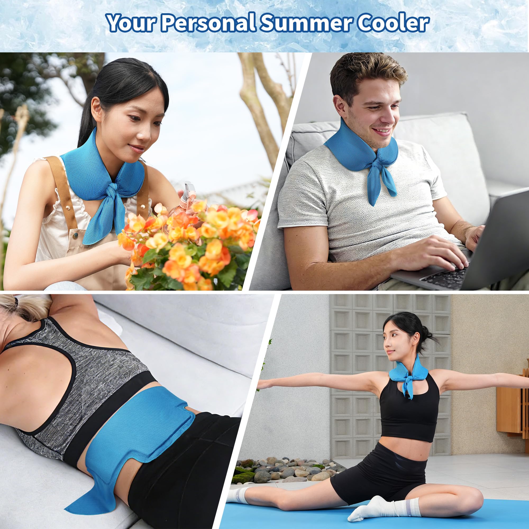 TopAcsy Widened Cooling Neck Wraps Long Lasting Neck Ice Pack Wrap