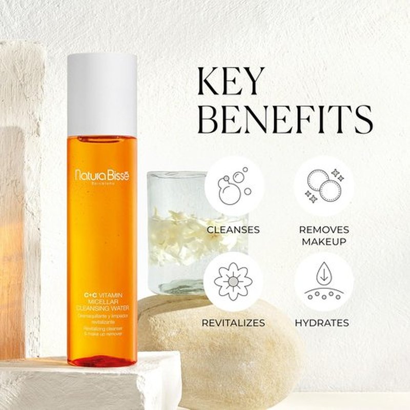 Natura Bissé C+C Vitamin Micellar Cleansing Water - Revitalizing Makeup Remover & Hydrating Cleanser, 7 Oz