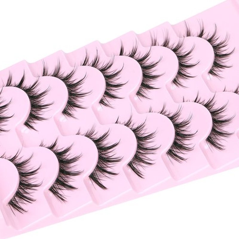 Manga Lashes Natural Look Anime Lashes Cosplay False Eyelashes with Clear Band 3D Wispy Eyelashes Asian Japanese Korean Style Manhua Lashes Look Like Individual Clusters Pack by EYDEVRO