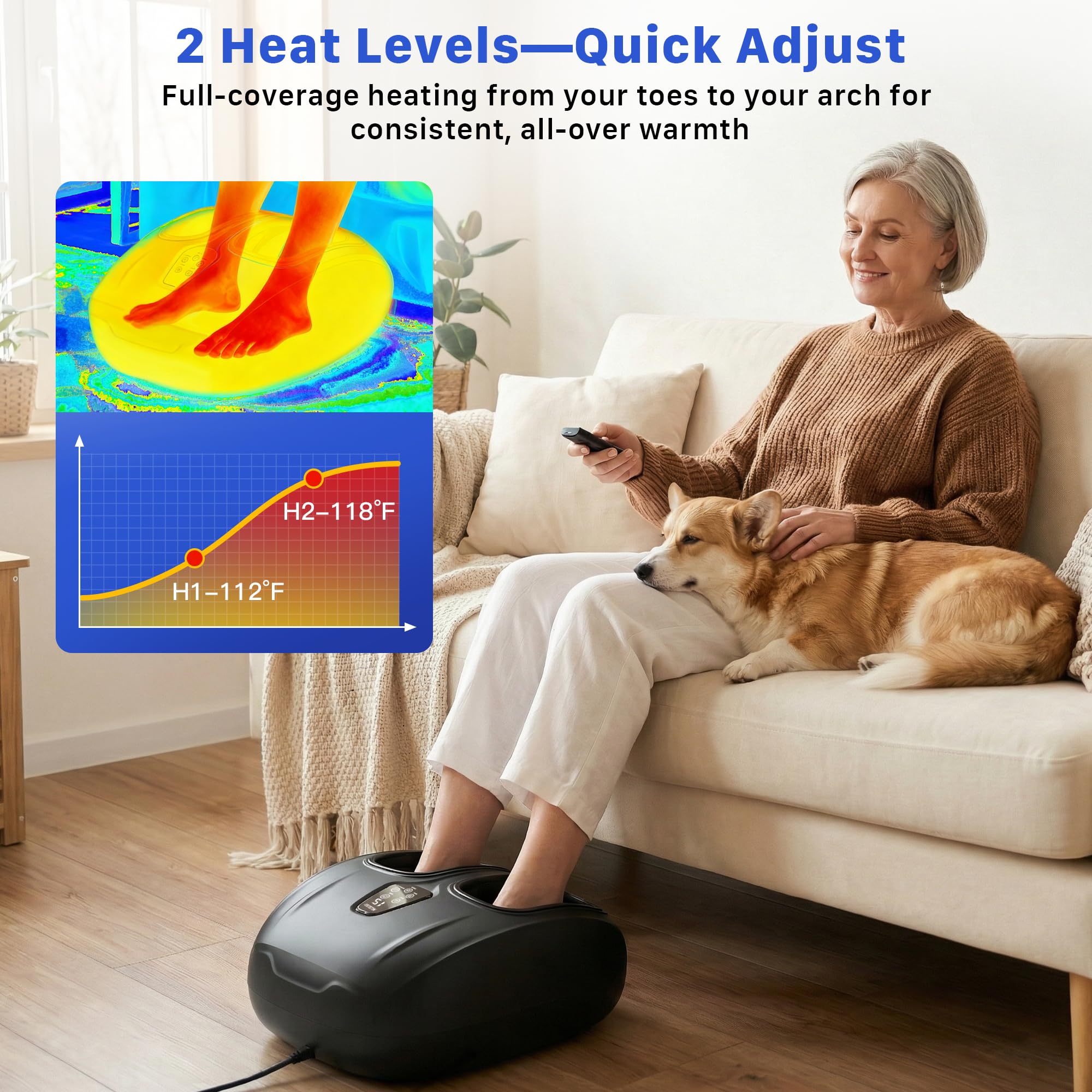 Musugy Foot Massager with Heat and Compression 2026 Upgraded Shiatsu Style