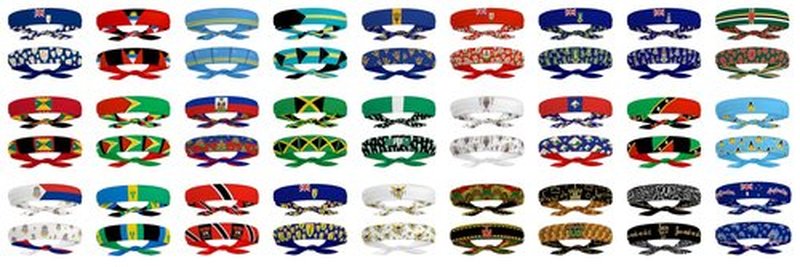 EVERYTHING CROPOVER Black Heritage Flag Headband - Carnival, Fitness, Mens Womens Tieback Bandana Sweatband, Thigh Leg Garter