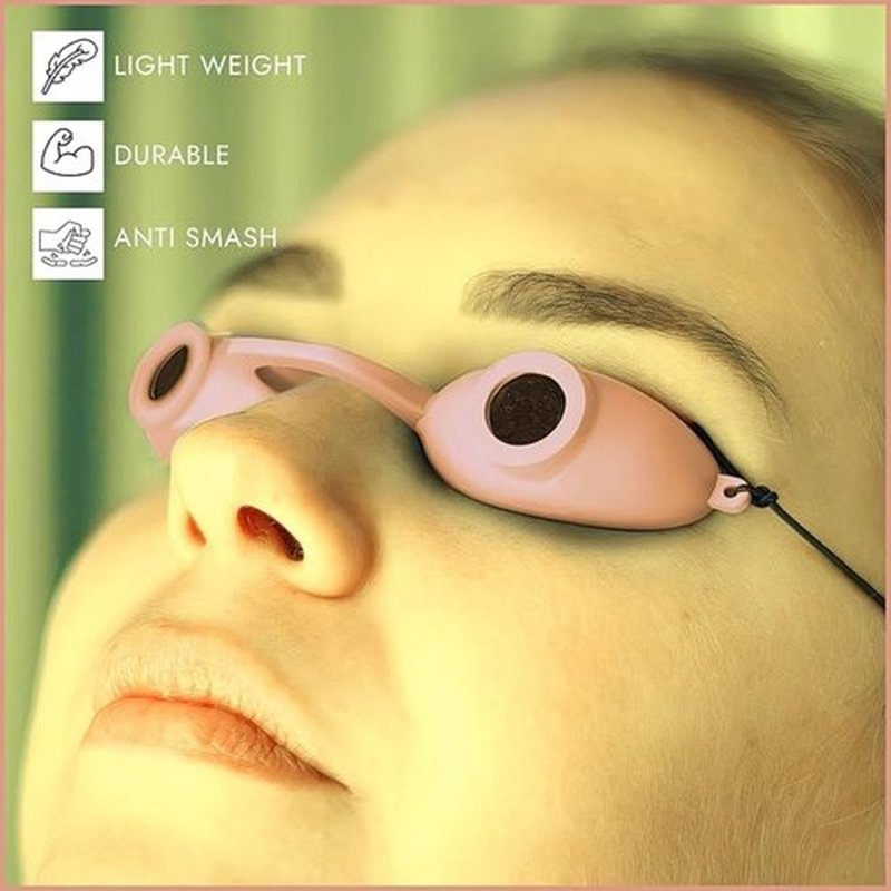 Super Sunnies EVO Flex UV Eye Protection FDA Compliant, Slim & Flexible Eyeshields, Tanning Bed Goggles, Red Light Theraphy Glasses with Strap 4 Pack - Random
