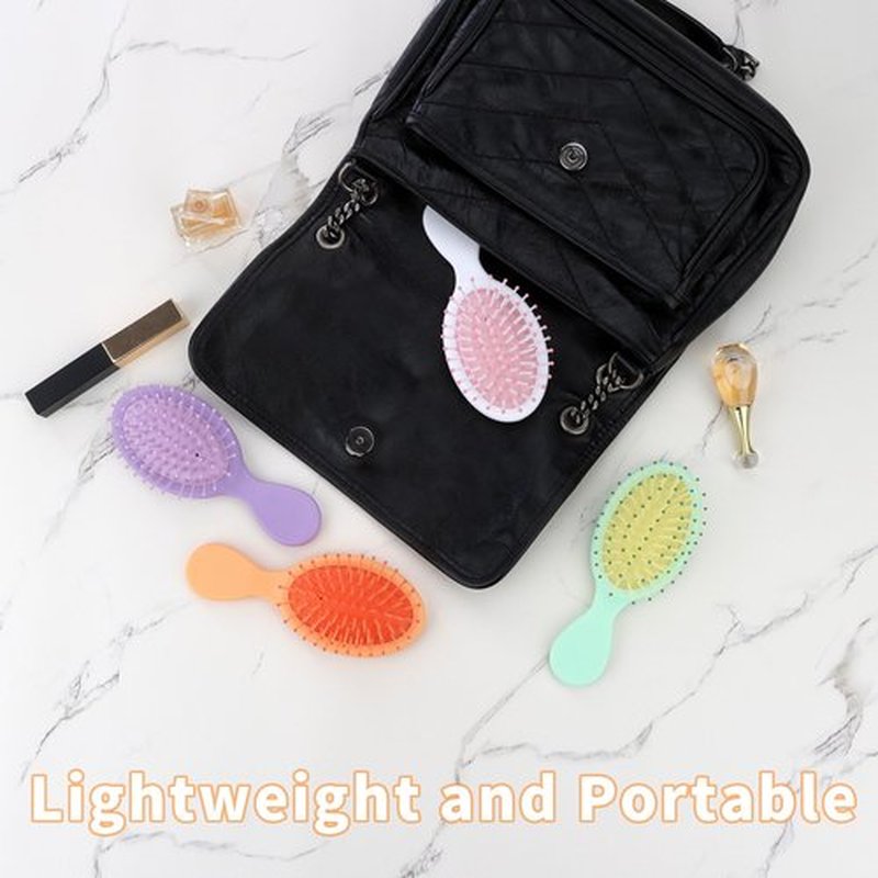 12 Pack Mini Hair Brush Bulk Soft Brush For Hair Travel Detangler Wet Hair Brush Pocket Travel Hair Brush Soft Bristles Hair Brush Small Paddle Hair Brush For Men Women 8 Colors