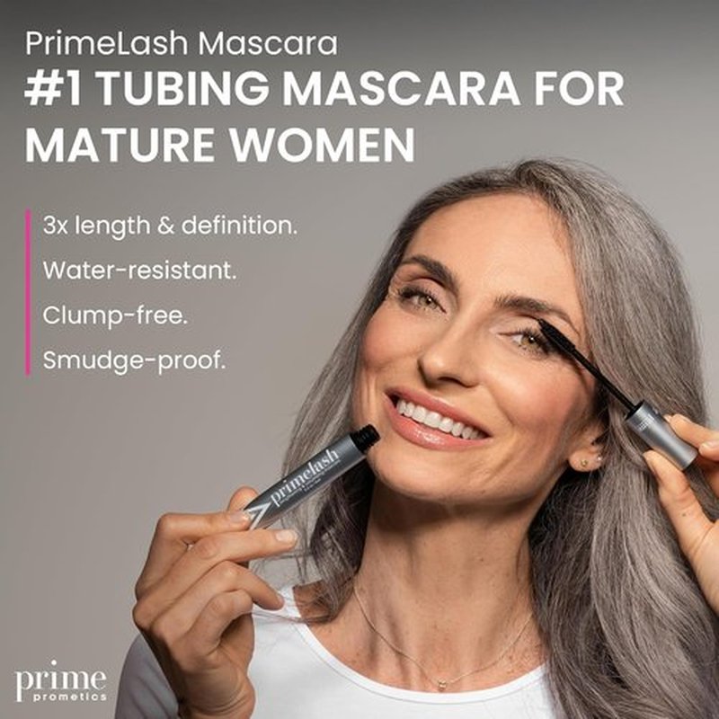 Prime Prometics PrimeLash Mascara for Older Women - Volumizing & Lengthening, Hypoallergenic, Black