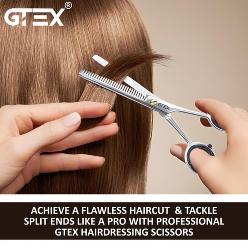 Thinning Shears for Hair Cutting GTEX 6.5in Thinning Scissors Professional Barber’s Texturizing Shears for Salon & Home Use - High Carbon Stainless Steel Texture Blending Hair Thinning Shears