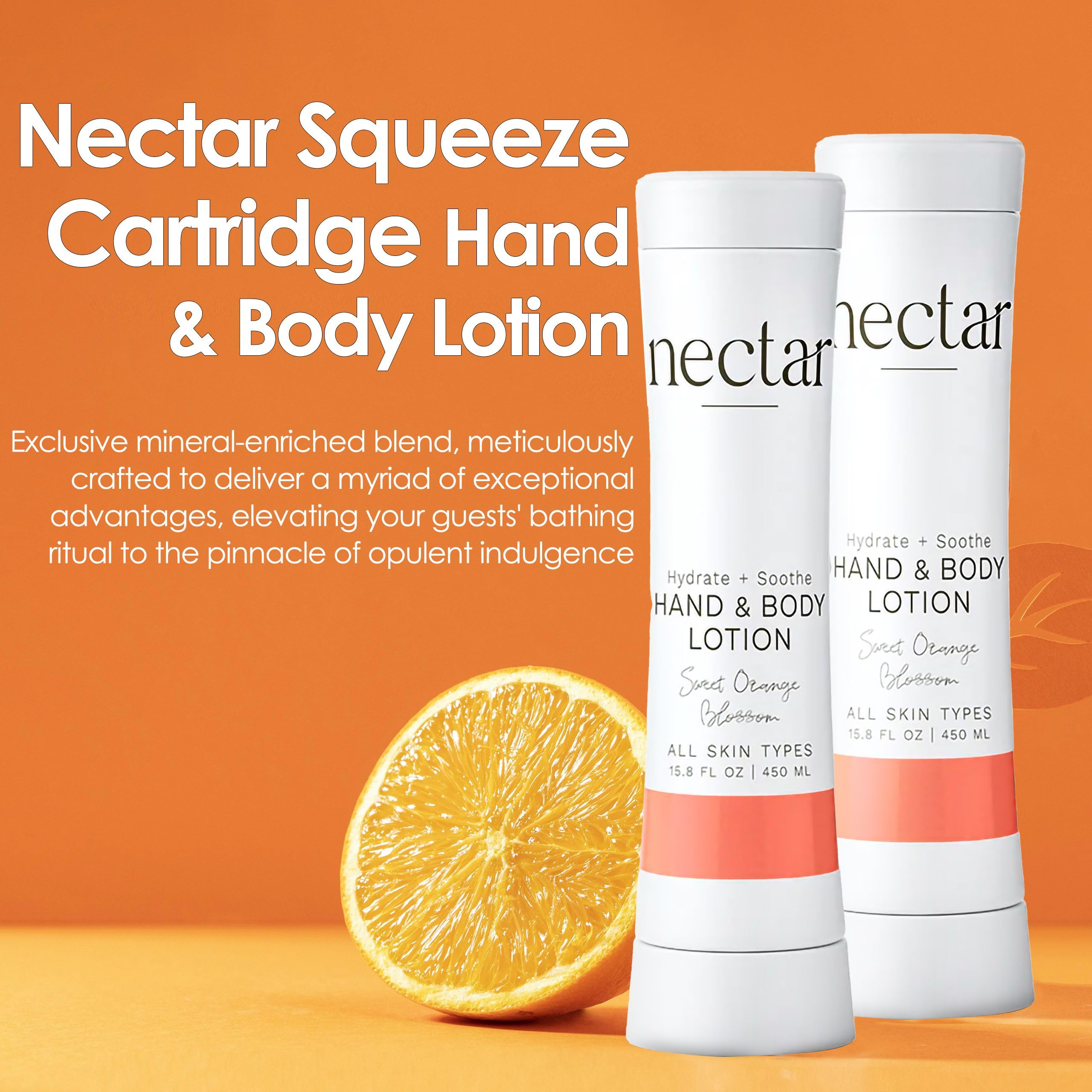World Amenities Nectar Squeeze Cartridge Hand and Body Lotion - Moisturizing Lotion in a Squeeze Bottle