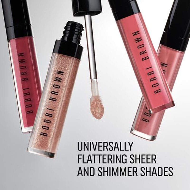 Bobbi Brown Crushed Oil-Infused Gloss | Hydrating, Non-Sticky, Tinted Lip Oil Gloss | High-Impact Shine & Comfortable Feel, 0.20 Fl Oz, Bare Sparkle