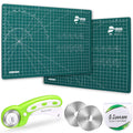 Chunful 5 Pcs Rotary Cutter Set 2 Pcs A4 Self Healing Cutting Mat & 45mm Fabric Cutter Wheel with 2 Blades 9 x 12 Inch Sewing Cutting Mats for Crafts Quilting Patch Working Hobby