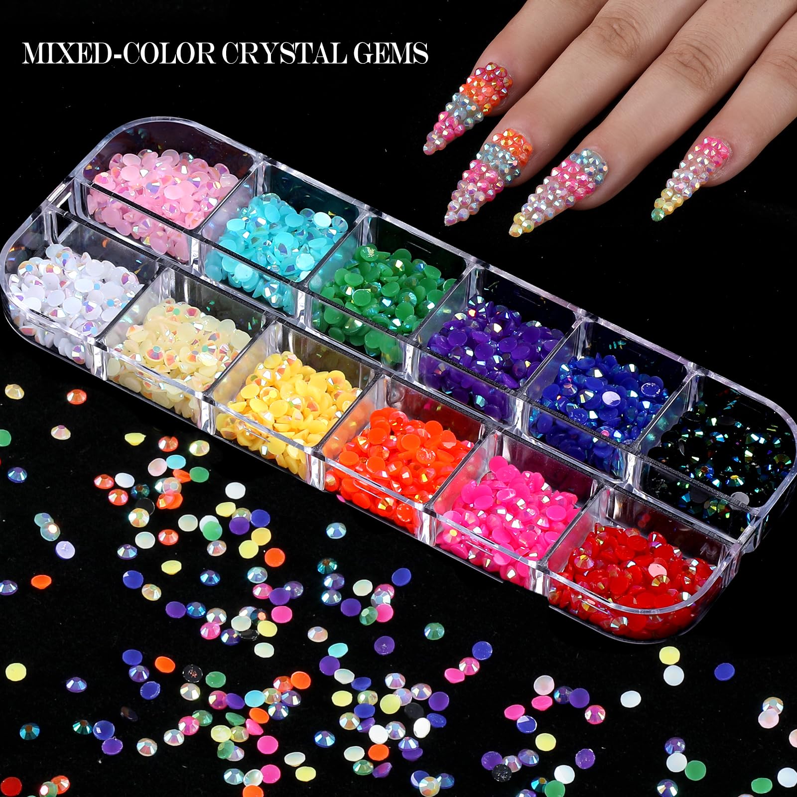 YGQQOY Nail Charms,Nail Gems, Flower Bow Butterfly Nail Charms and Gems,Nail Art Studs and Rhinestones,Nail Decorations Kit with Gold Beads,White Pearls for Nails,Nail Glitters and Stickers