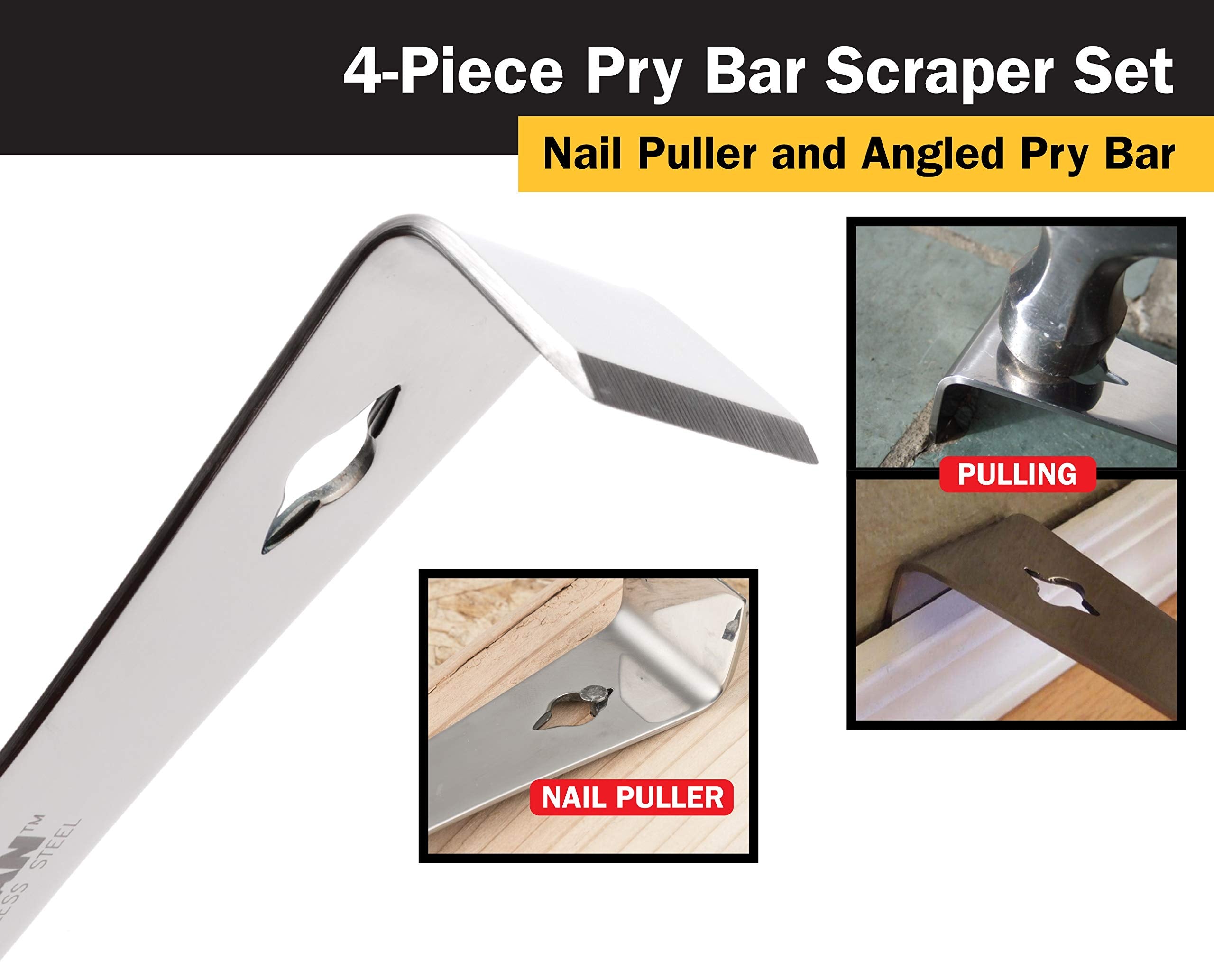 Titan 17009 4-Piece Stainless Steel Pry Bar Scraper Set