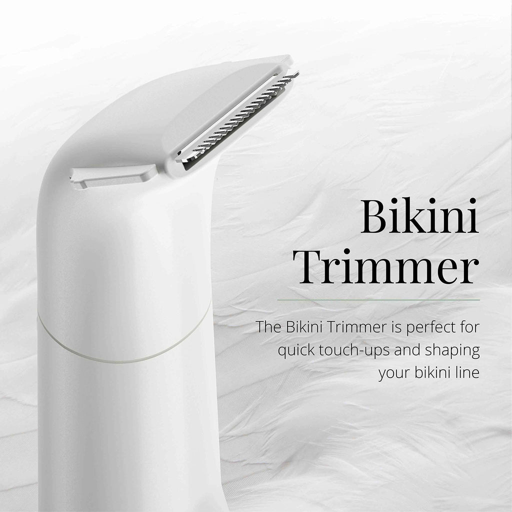 Remington Smooth & Silky Body & Bikini Kit, Cordless bikini trimmer and shaver for women, Waterproof for grooming in the shower, White/Green