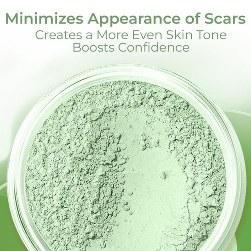 Green Corrector | Mineral Makeup Powder for Redness, Acne & Rosacea – Full Coverage Concealer, SPF 20