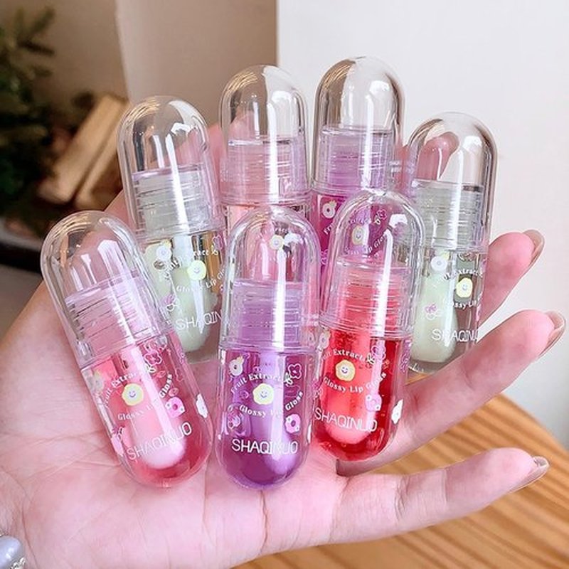 KTouler 4Pcs Tinted Lip Gloss Oil Set,Cute Moisturizing Plumping Lip Oil,Fruit Flavored Lip Gloss Long Lasting Nourishing High Shine Lip Oils For Girls