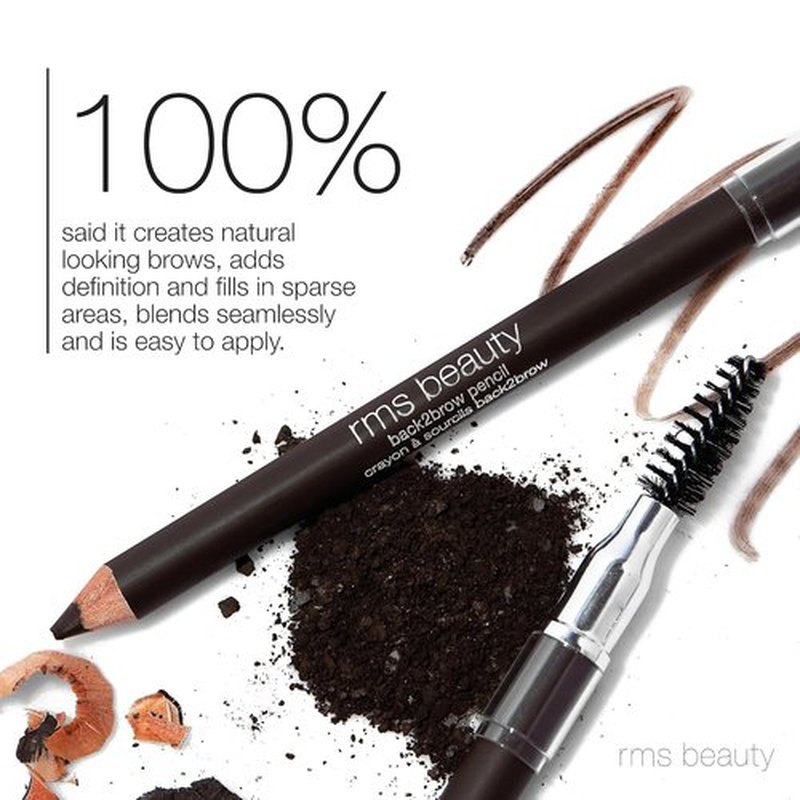 RMS Beauty Back2Brow Pencil - Waterproof, Smudge-Resistant Brow Color with Fine Tip for Natural Strokes | 0.3g