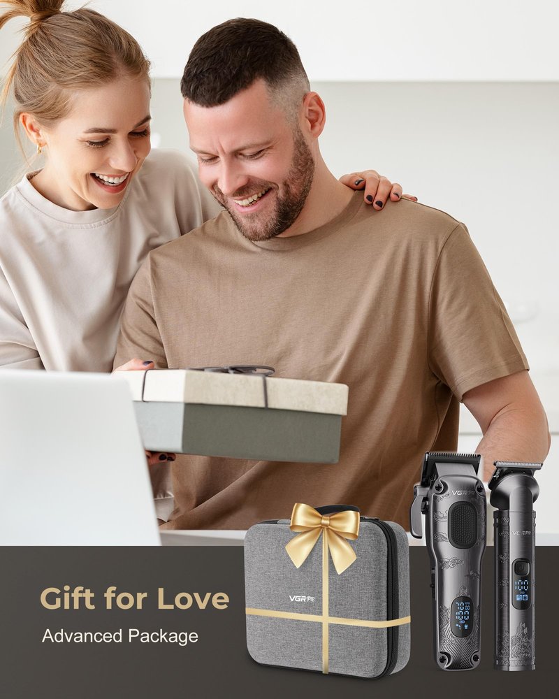 Vgrpro Hair Clippers for Men Professional, Cordless Hair Clippers for Hair Cutting, Mens Clippers and Trimmers Set, Electric Hair Trimmer for Men with Package Box (Gray)