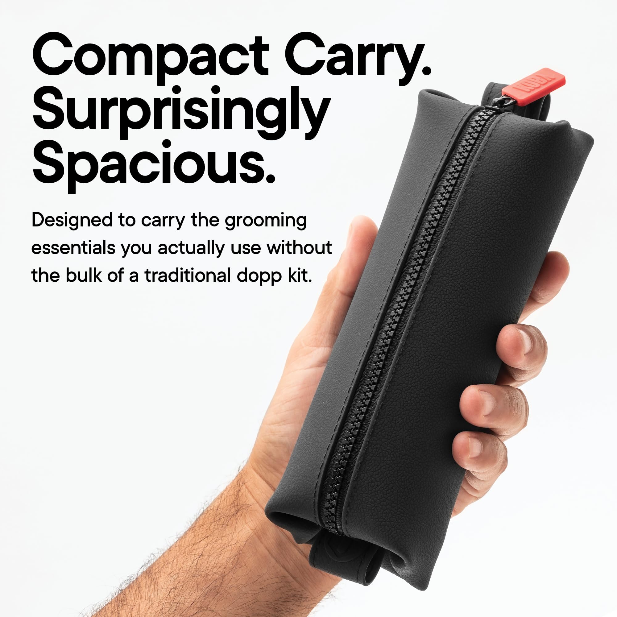 TOOLETRIES The Koby Dopp Kit Toiletry Bag- Mini 8.5" x 2.75" x 2", Charcoal