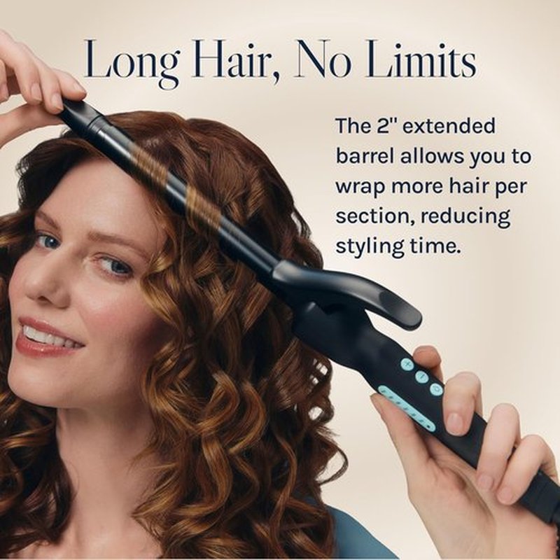Bio Ionic Curling Iron - Long Barrel with Moisture Heat Technology | Versatile Curling Wand for All Curl Types