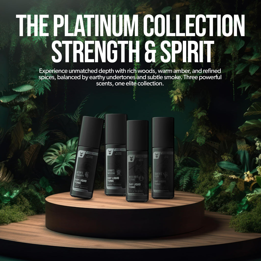 The Beard Struggle - Day Liquid Tonic Beard Oil - Platinum Collection, Vanir's Wisdom - Beard Oil for Men - Moisturize, Softens Hair, Reduces Itch - Day Time Beard Growth Oil (1.35 Fl oz)