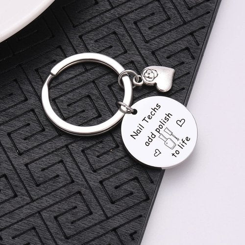 RSZOTW Nail Technician Jewelry Cosmetology Jewelry Manicurist Artist Gift Nail Stylist Gift Nail Tech Keychain