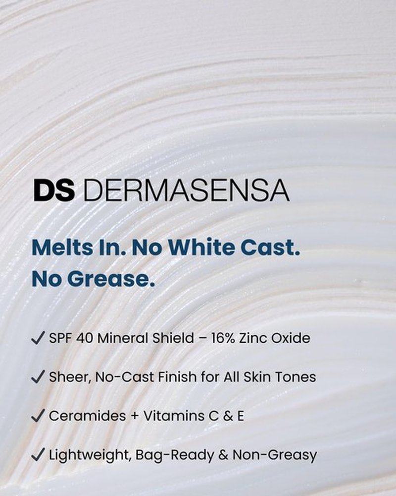 DS Dermasensa UV-X Mineral Sunscreen SPF 40 – Broad Spectrum Daily Facial Sunscreen, 1.75 oz (50g) (Non-Tinted)