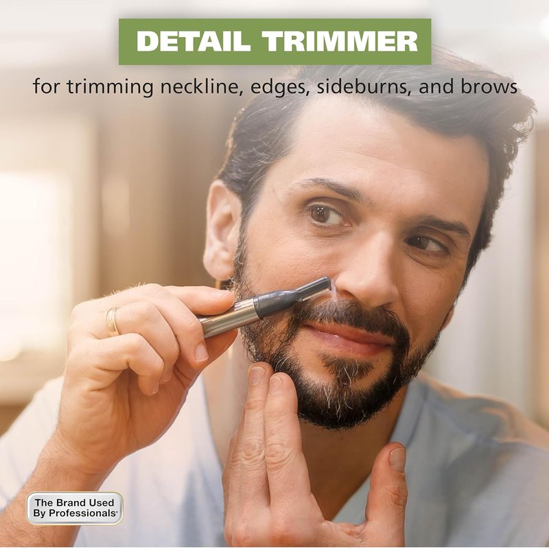 Wahl Micro Groomsman Personal Trimmer - Hygienic Grooming with Rinseable Heads for Eyebrows, Nose & Ears - 05640-600