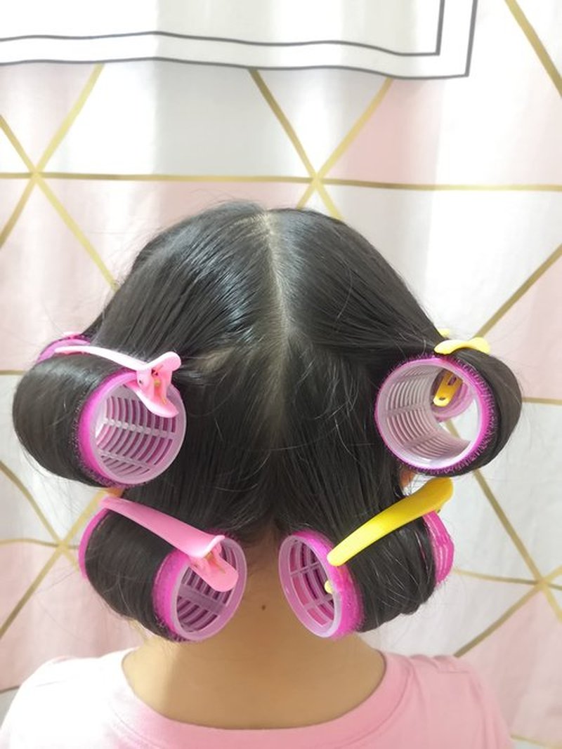 Kamay's Hair Rollers Curlers Rollers With 12 Duckbill Sectioning Clips 1 Comb Used for Hair Styling Self Grip Rollers(12PCS 30mm/1.2")