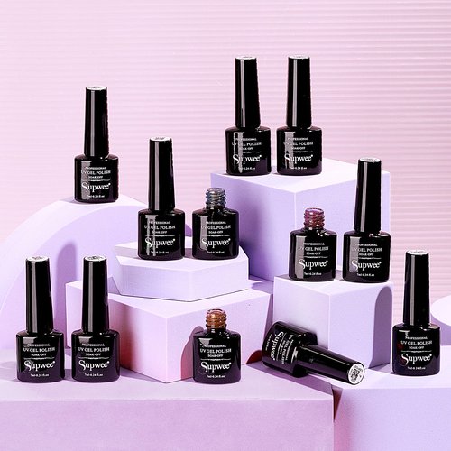 SUPWEE Magnetic Nail Polish Gel, 12 Colors Cat Eye Gel Nail Polish Set with Magnet, High Glossy, UV Lamp Cure, Vegan, Non Toxic, Long Lasting, 0.24fl oz