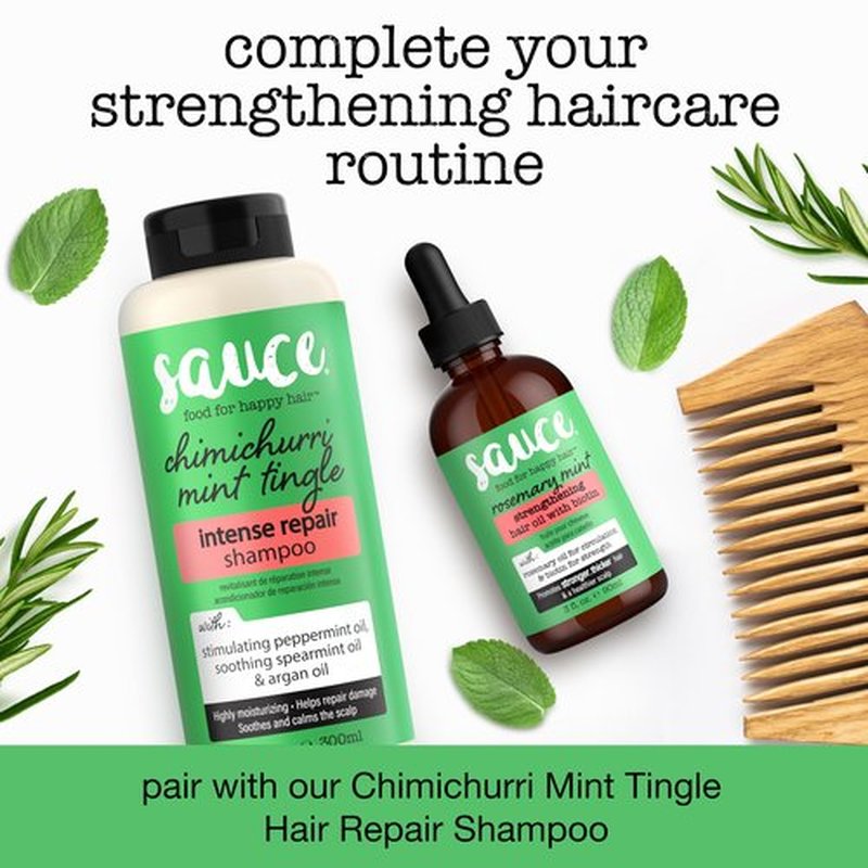SAUCE BEAUTY Hair Oil, Rosemary Mint with Biotin (3 Fl Oz) Helps Promote Hair Growth & Rejuvenation, Scalp Oil for Thicker, Stronger Hair, No Parabens
