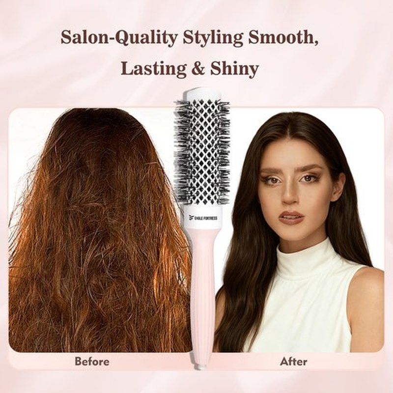 EAGLE FORTRESS Round Brush for Blow Out, Nano Thermal Ceramic & Ionic Round Hair Brush for Blow Drying, 1.7” Diameter Styling Brush for Medium Length Hair, Maximum Volume & Shine Salon at Home-43