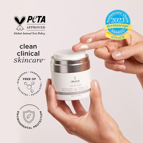 IMAGE Skincare Ageless Total Overnight Retinol Masque - Firming Facial Mask with Marine Collagen & Peptides, 1.7 oz