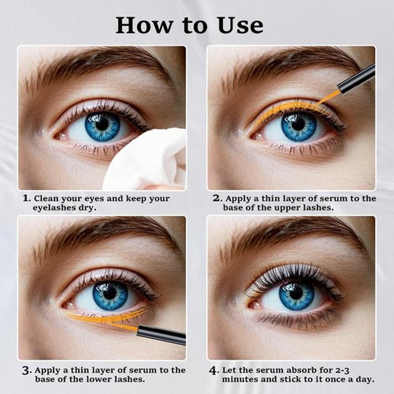 Lanonano Lash Serum, Eyelash Growth Serum for Longer & Thicker Lashes, Eyelash Rapid Growth, Vegan & Cruelty-Free, 0.1 Fl Oz (3ml)