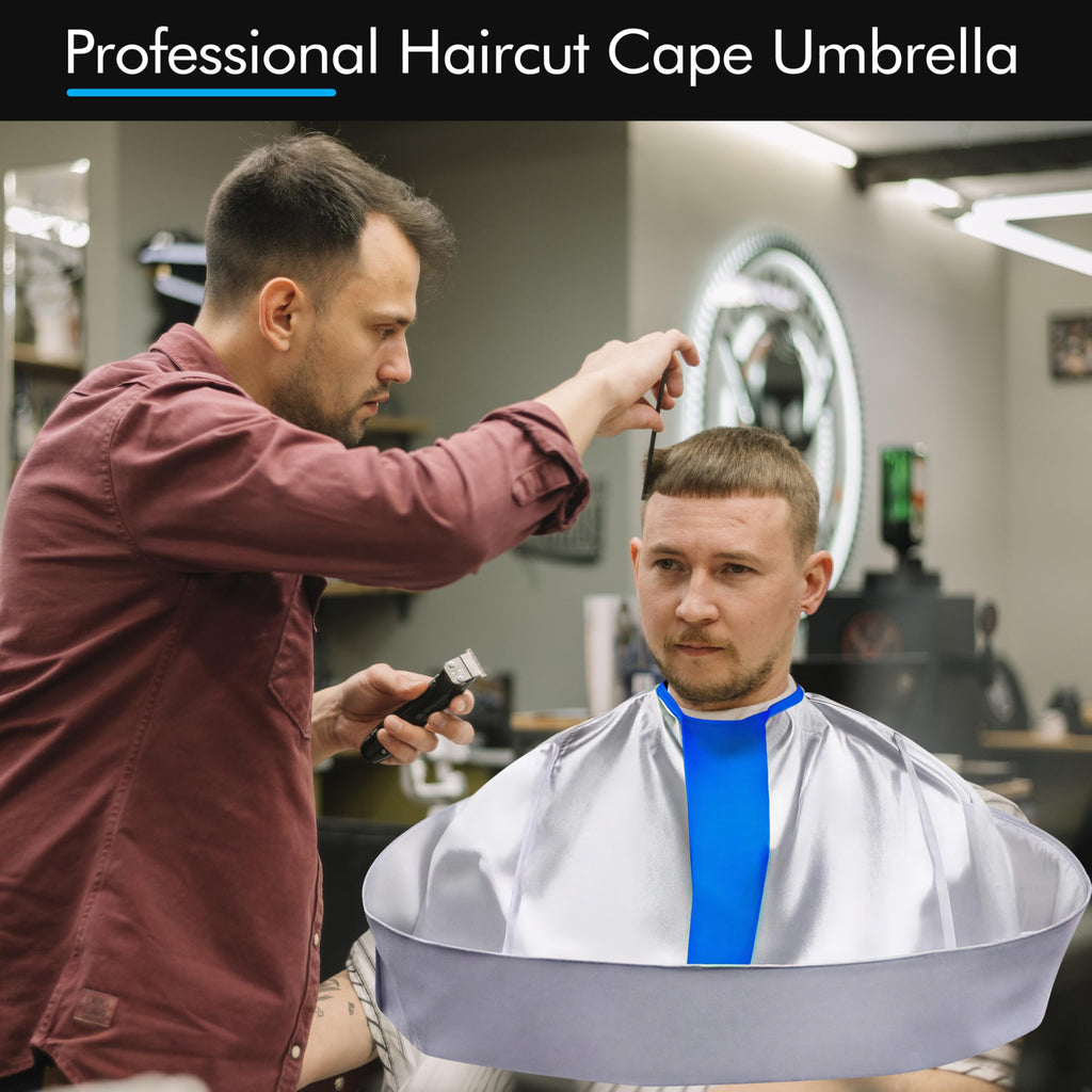 SZHSTC Hair Cutting Haircut Cape, Haircut Cape Apron Waterproof Hair Cloak Umbrella Capes for Adults, Barber Cape with 1PCS Black Comb