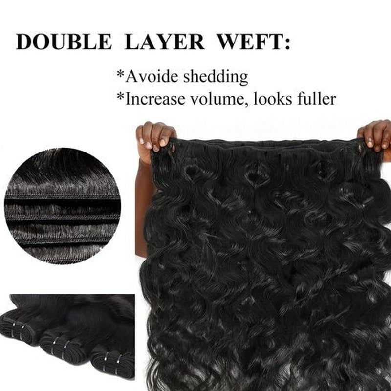 Body Wave Real 16a Cambodian Raw Human Hair Bundles for Quick Weave or Sew in, Intact and Aligned Cuticle Avoid Tangle, Double Layer Weft, reusable (18 Inch 1 bundle)
