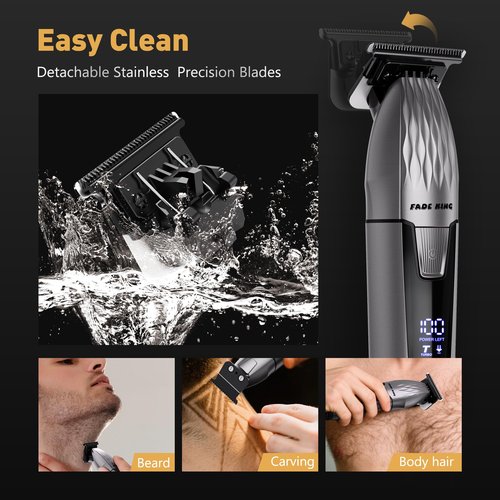 FADEKING® Cordless Hair Clippers and Beard Trimmer for Men, Professional Barber Kit for Hair Cutting and Beard Styling, Premium Grooming Gift for Men