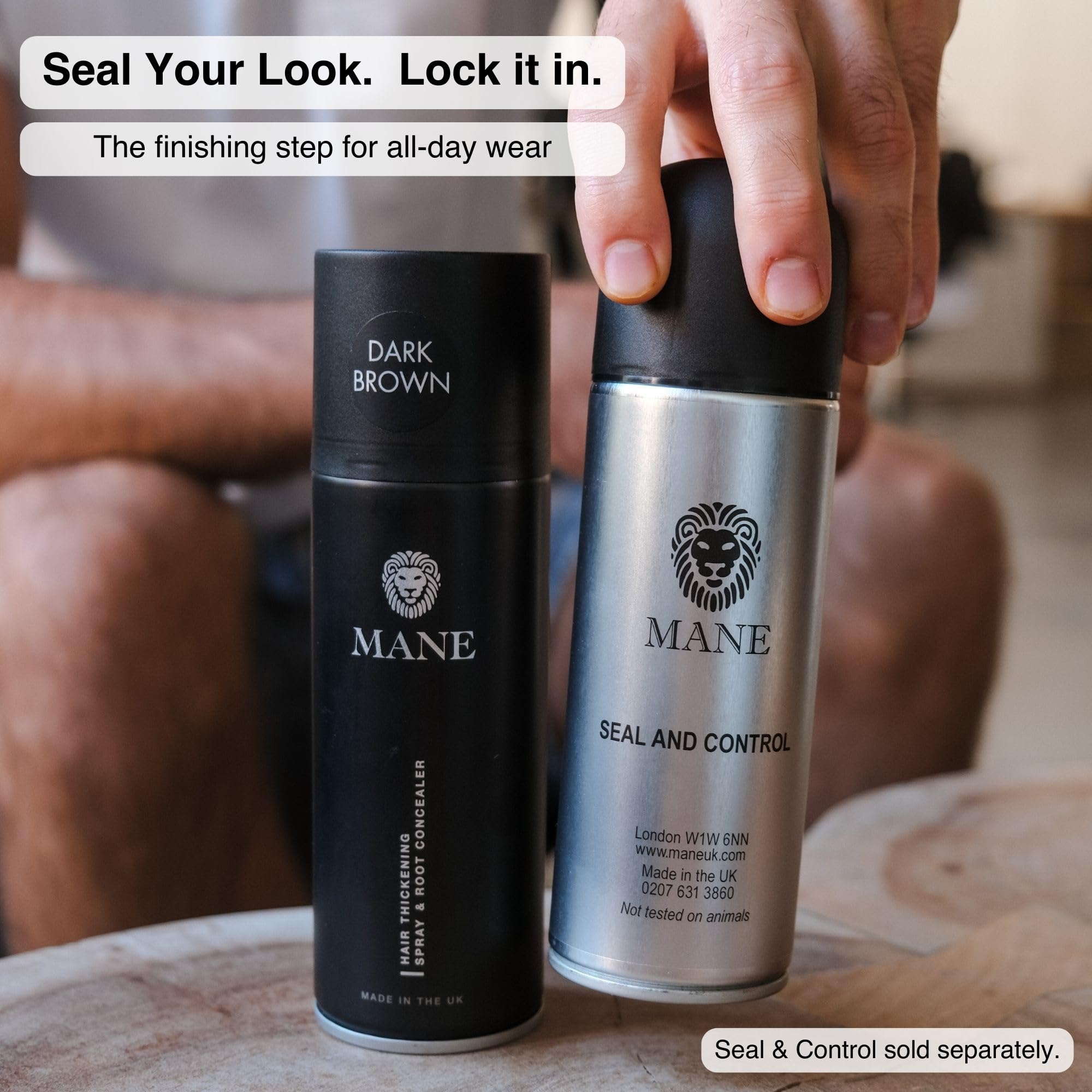 Mane Micro-Mineral Hair Thickening Spray & Root Touch Up Spray, Instant Volume & Root Cover Up for Thinning or Fine Hair, Buildable Coverage for Men & Women, Travel Size, Medium Brown, 100 ml