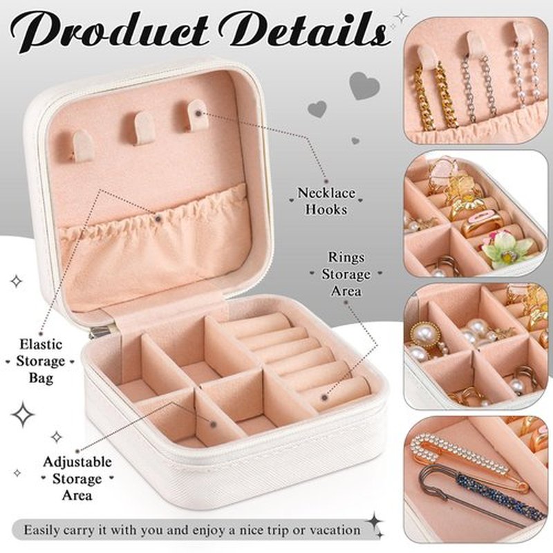 Hotop 24 Pcs Bridesmaid Proposal Gifts Set, 6 Mini Jewelry Box, 6 Satin Bridesmaid Scrunchies, 6 Bachelorette Sunglasses, 6 Square Hair Clips for Bridal Shower Wedding Party Favors (White, Black)